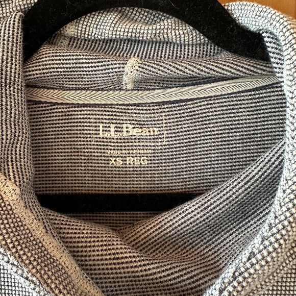 LL Bean womens waffle hoodie pullover stripe - Picture 7 of 8